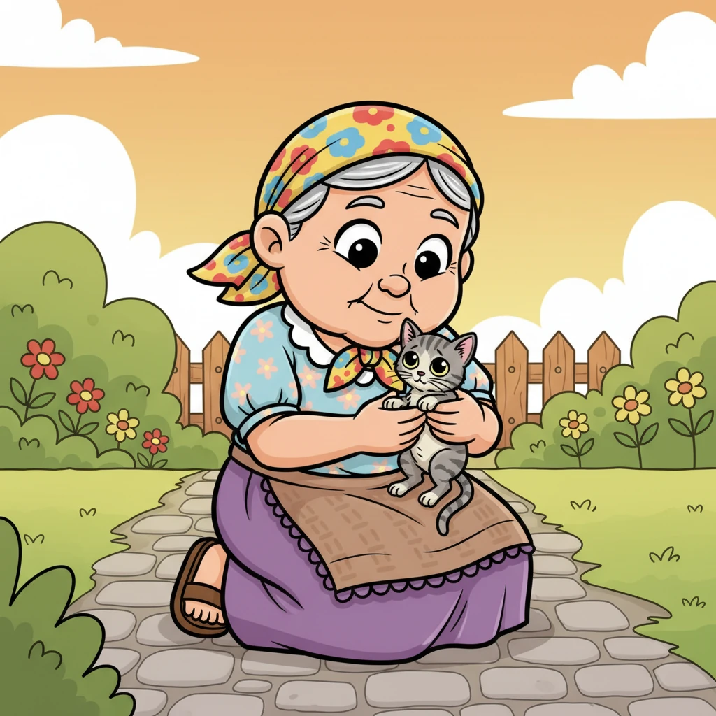 Agad lumapit si Aling Marta at dahan-dahang binuhat ang kuting. Napansin niya na payat ito at tila gutom. Sa kanyang puso, naramdaman niya ang matinding awa at pagmamahal para sa munting nilalang.