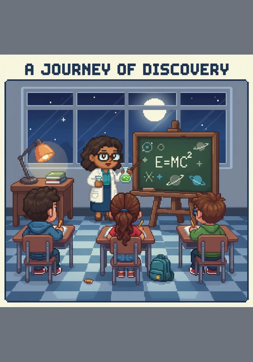 Niels Bohr’s model illuminates the scene, showing electrons spinning in neat, organized layers or shells. Professor Helena explains how these energy levels determine how atoms interact with one another to create everything in the universe.