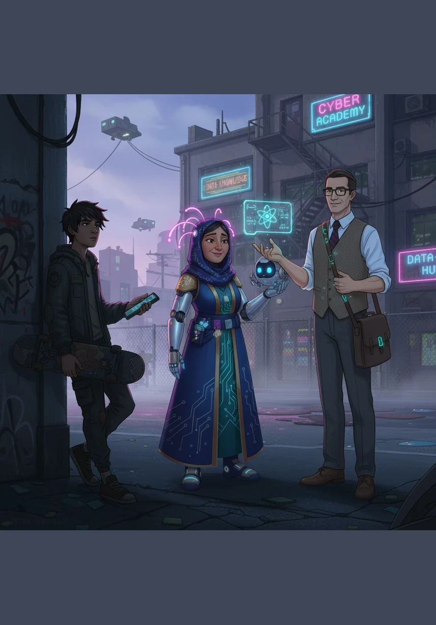 يرى محمد صديقه خالد وهو يضحك مع زملائه في ساحة المدرسة، ويبدو مرتاحاً وواثقاً من إجاباته لأنه ذاكر دروسه بانتظام. يتمنى محمد في تلك اللحظة لو أنه استغل وقته مثل خالد ليشعر بهذا الرضا والسكينة بدلاً من القلق.