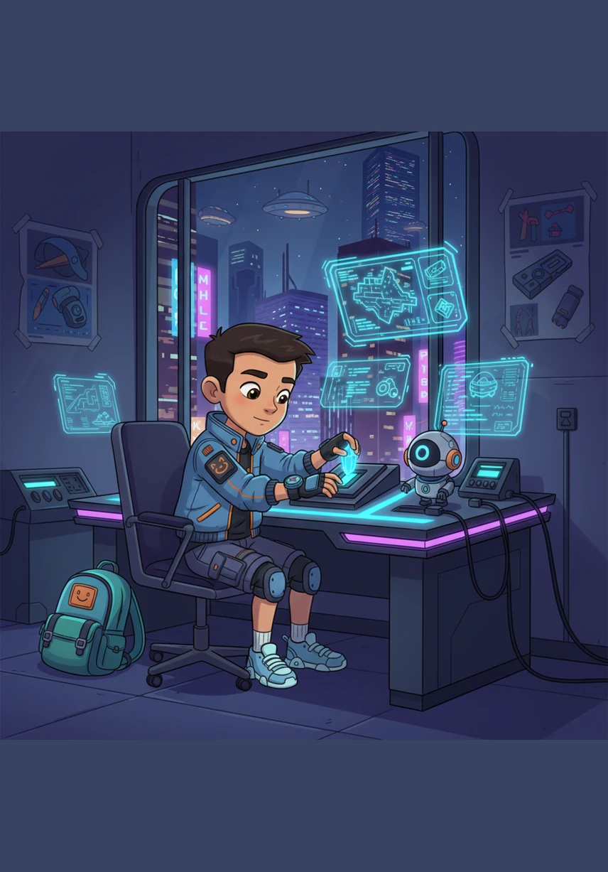 يفتح محمد كتابه ويبدأ بخطة بسيطة وجديدة، حيث قرر أن يذاكر لمدة عشر دقائق فقط كل يوم بتركيز عالٍ جداً. يضع منبهاً صغيراً بجانبه، ويشعر براحة غريبة وهو ينجز أولى صفحاته تدريجياً دون أن يشعر بالملل أو الضغط.