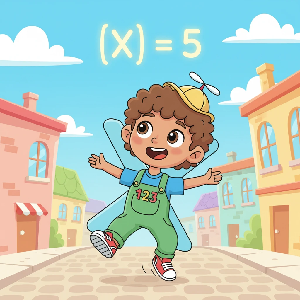 One sunny morning, a lively letter named Xavier bounced into town, looking incredibly happy. But wait! A mysterious equation, |X| = 5, floated playfully above his head. Xavier tilted his head, a little confused.