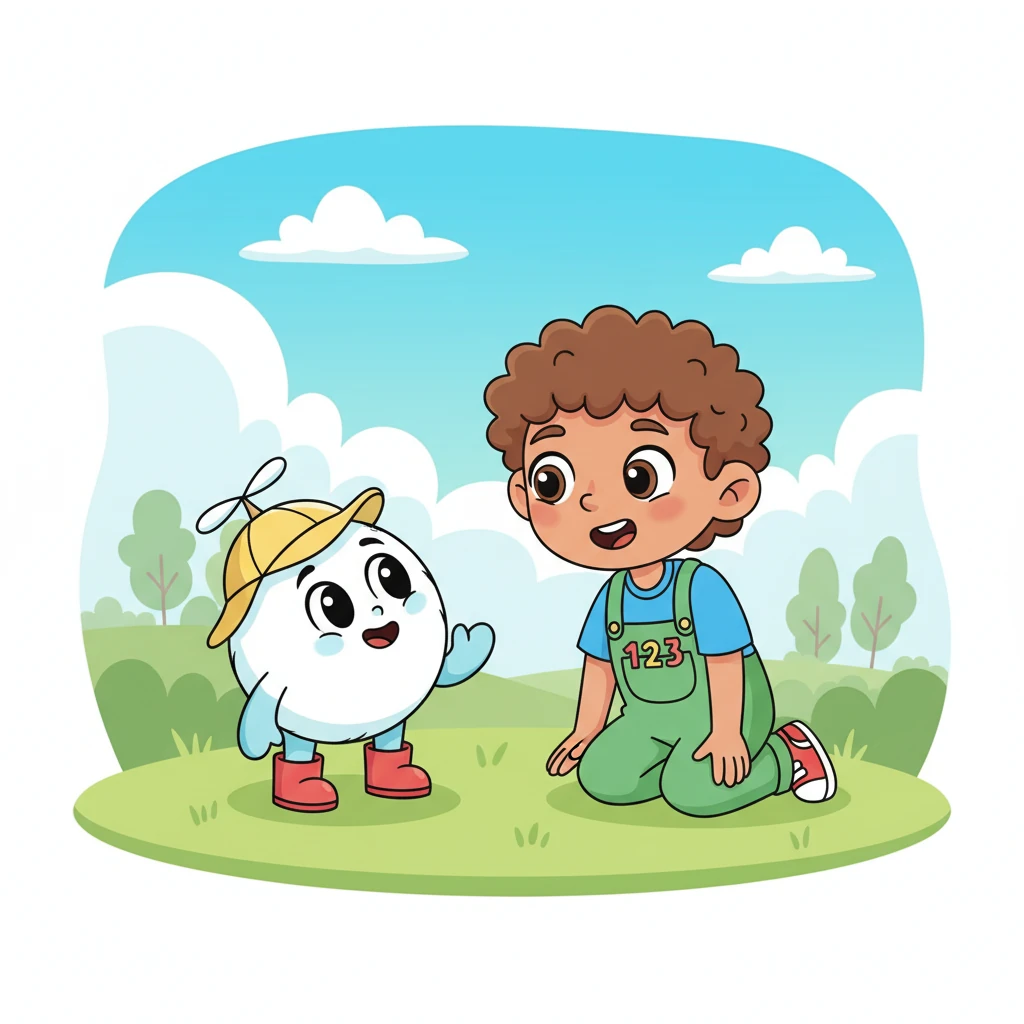 Noticing Xavier's dilemma, the kind Zero chuckled gently and rolled closer. With a warm, welcoming smile, Zero prepared to share an important secret about numbers. Xavier eagerly leaned in to listen.