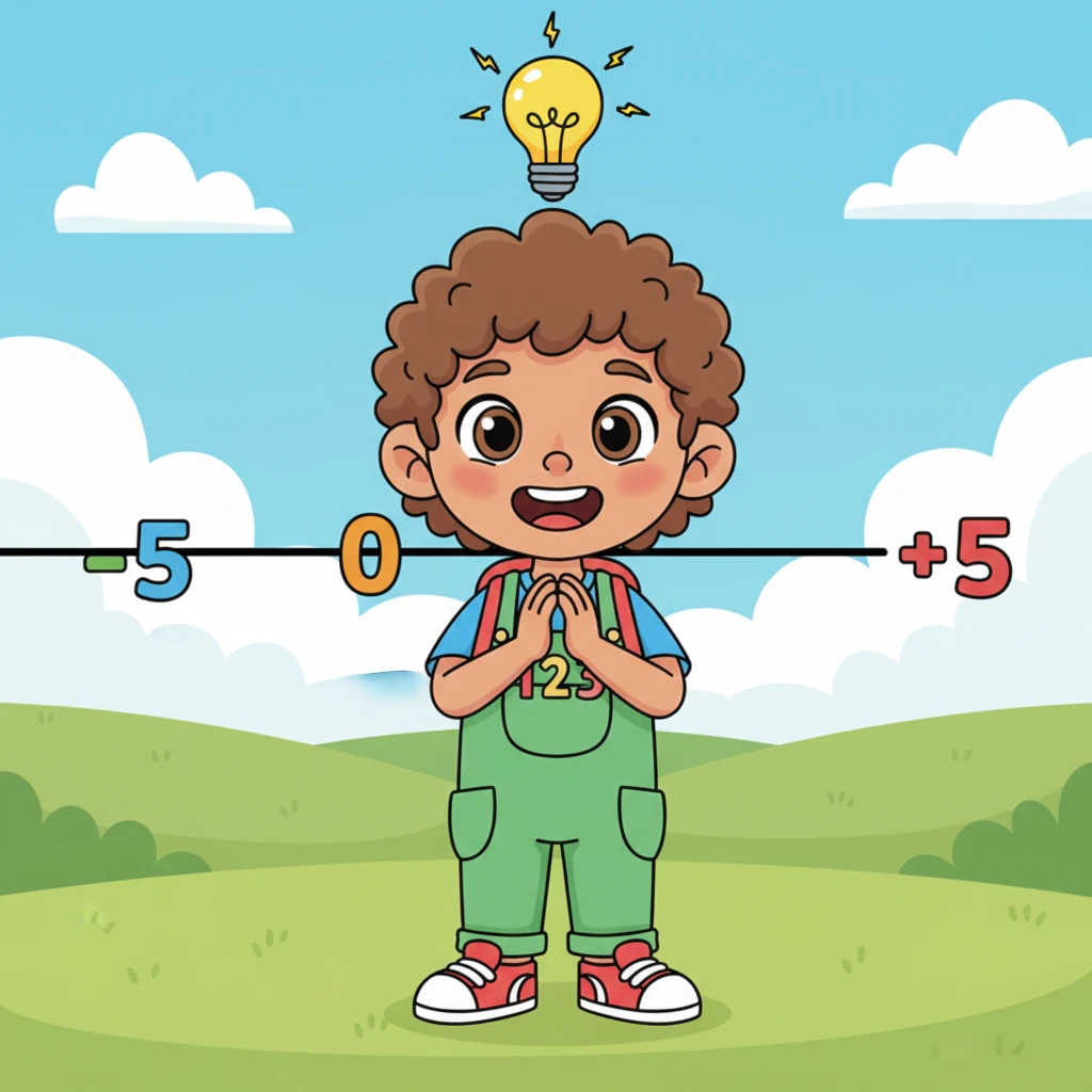 Xavier's eyes lit up with a sudden burst of understanding! A playful lightbulb appeared above his head as he clapped his hands. "Aha!" he exclaimed, "So I can go to positive 5, or I can go to negative 5!"