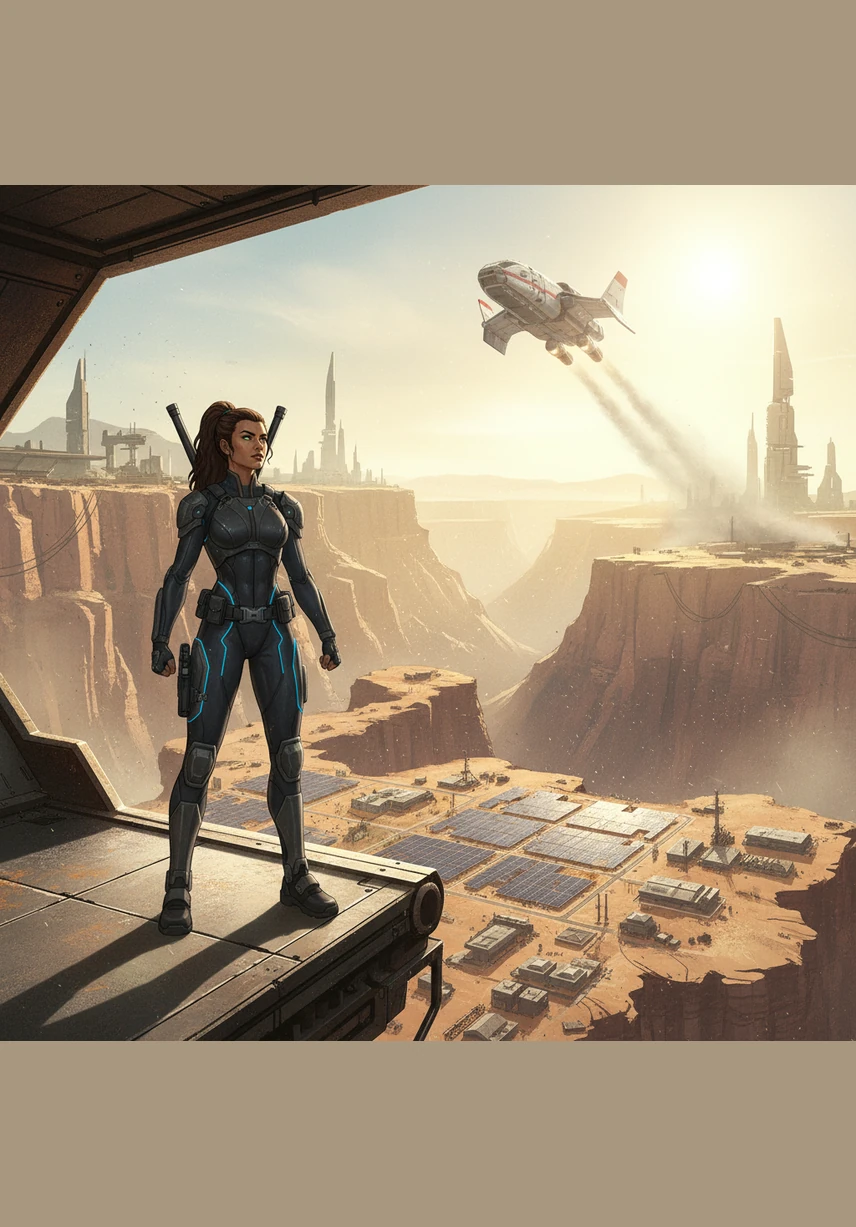 At the edge of a vast canyon, she spots a rescue helicopter circling far in the distance, a tiny speck against the clear blue sky. Her heart leaps as she reaches for her flare gun, her fingers trembling with a mix of exhaustion and hope. She waits for the perfect moment, knowing she only has one chance to be seen.