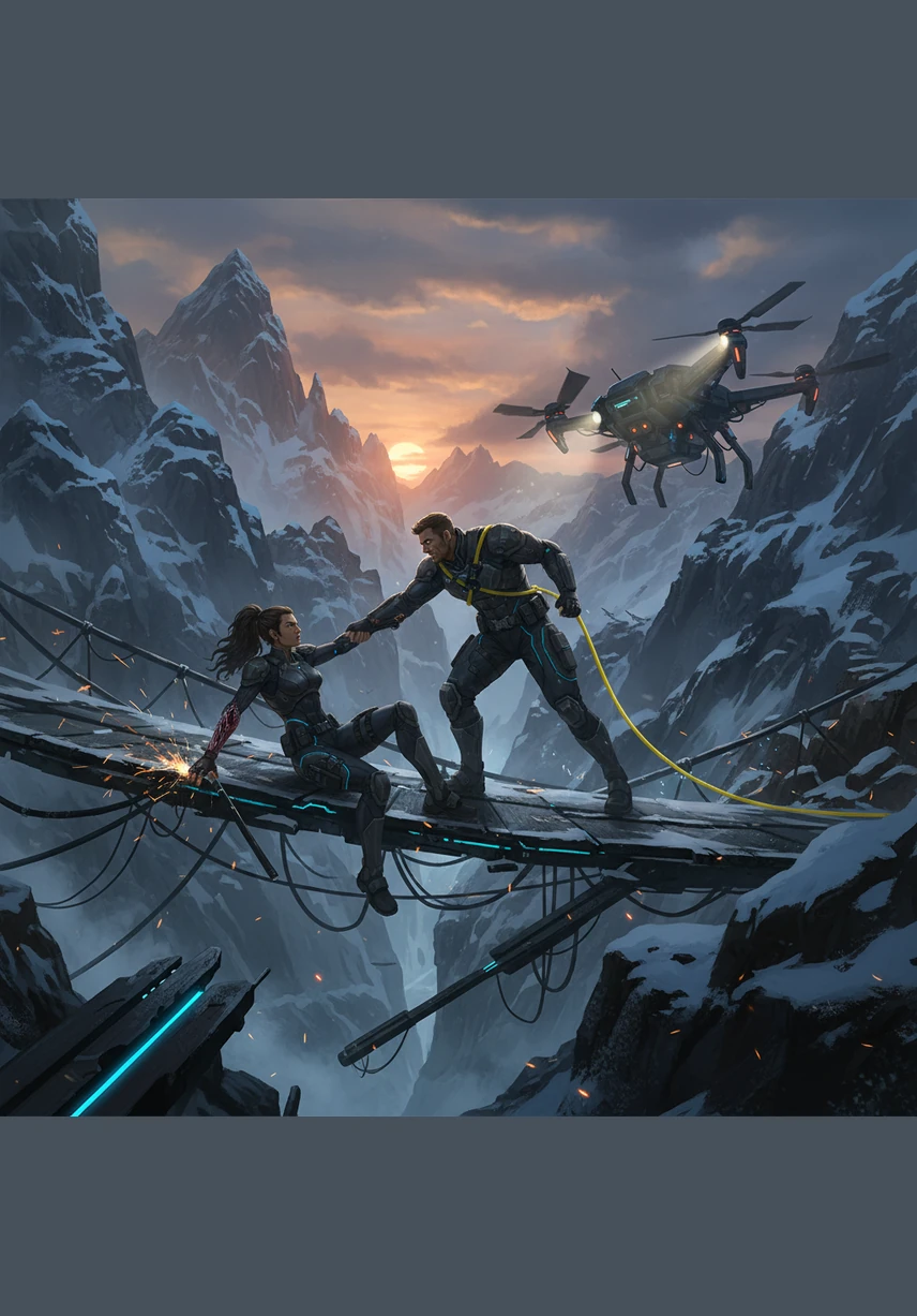 The flare streaks across the sky in a brilliant arc of crimson, cutting through the mountain air and catching the pilot's attention. As the rhythmic thumping of the rotor blades grows louder and the helicopter descends, Maya collapses into the snow. Tears of relief stream down her face as the long ordeal finally reaches its end.