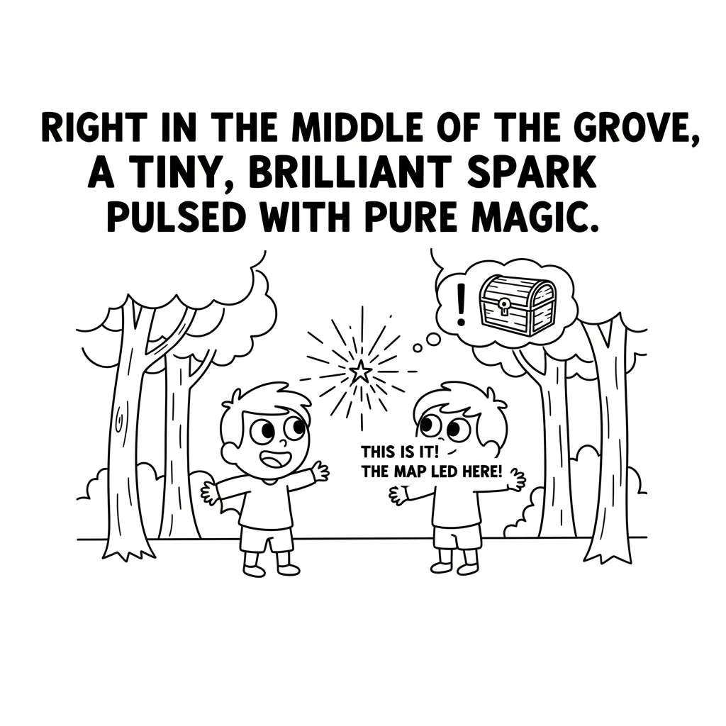 Right in the middle of the grove, a tiny, brilliant spark pulsed with pure magic. It was small but shone with all the wonder Pip had ever dreamed of.