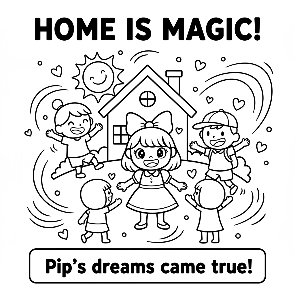 Now, Pip's home and the world around it held a new, soft glow. The magic was everywhere, not just in far-off lands, but in every shared smile and ever