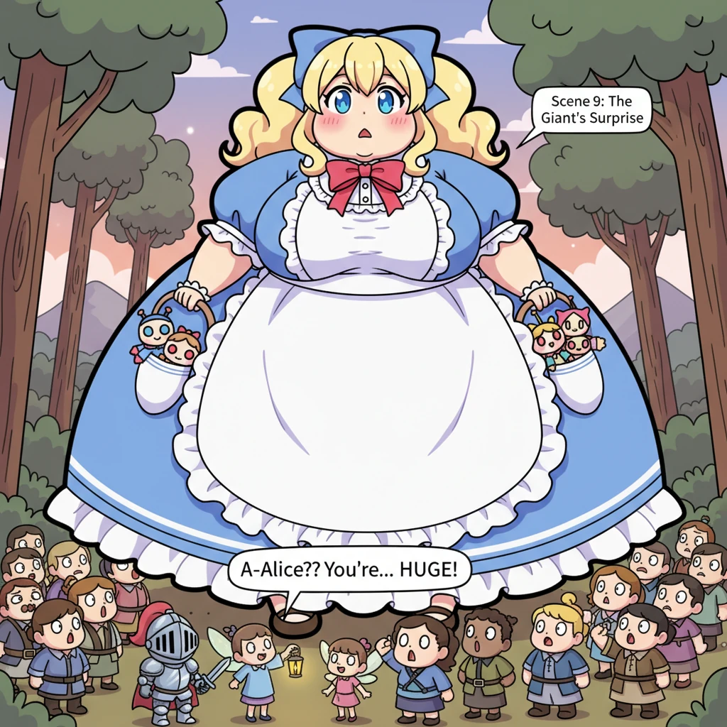 The knight and the pixie, along with all the tiny villagers who had gathered to watch, were utterly stunned into silence. Their eyes widened, mouths a