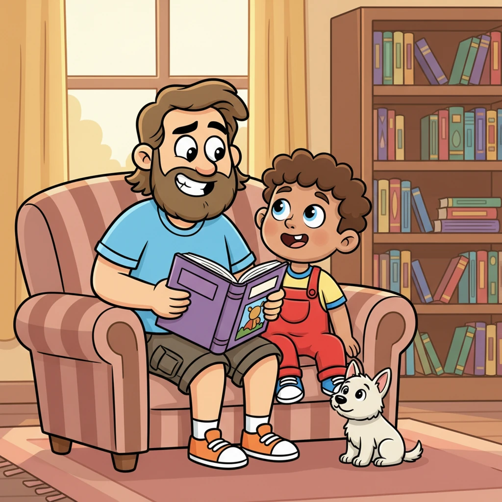 Dad closed the book with a gentle thud, a mischievous twinkle sparkling in his eye. "You know, Leo," he began, leaning in conspiratorially, "something super funny happened to me once with Max."