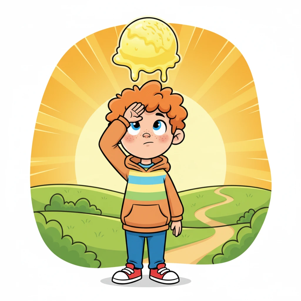 The sun felt even hotter now, and Leo wiped a bead of sweat from his brow. He imagined a cool, refreshing treat, maybe a giant scoop of lemon gelato melting deliciously. His mission was still important, but a little break sounded wonderfully inviting.