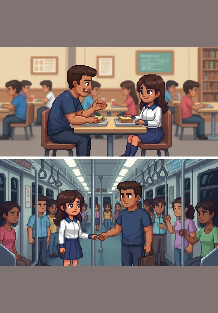 During a tense lunch, Arjun asks endless questions about Akshiti, ignoring Akshee’s visible hurt and her attempts to express her own feelings. Later, in the crowded metro, Akshee reaches out to hold his hand, feeling the painful emotional distance between them even as their fingers brush against each other.