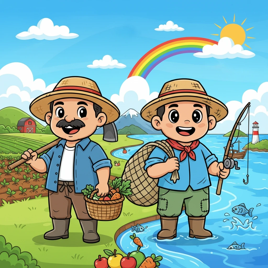 Ang Magkumpareng Magsasaka at Mangingisda - friendship