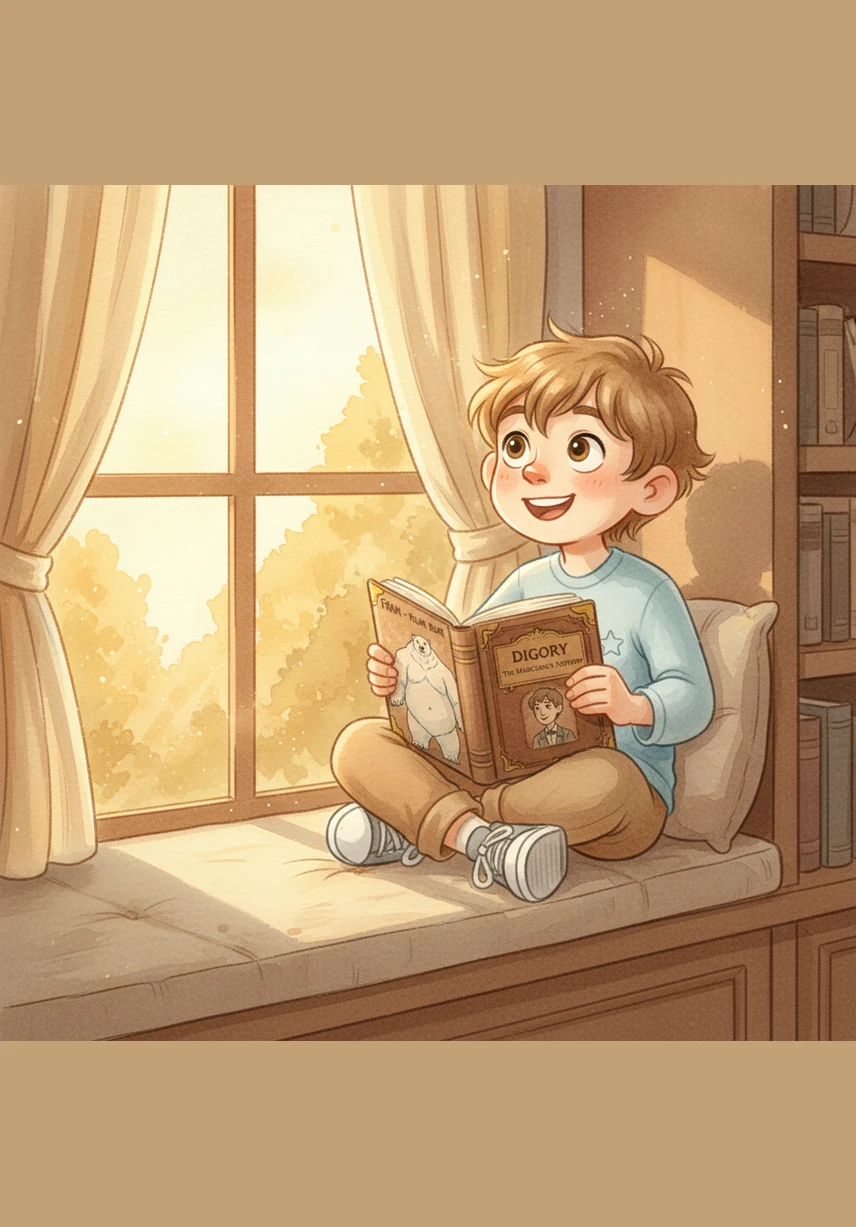Luca closes both books with a satisfied smile as the evening light fills his room, turning it into a place of golden wonder. He concludes that every book is a window to a new world, and he can't wait to see where his next literary adventure will take him.