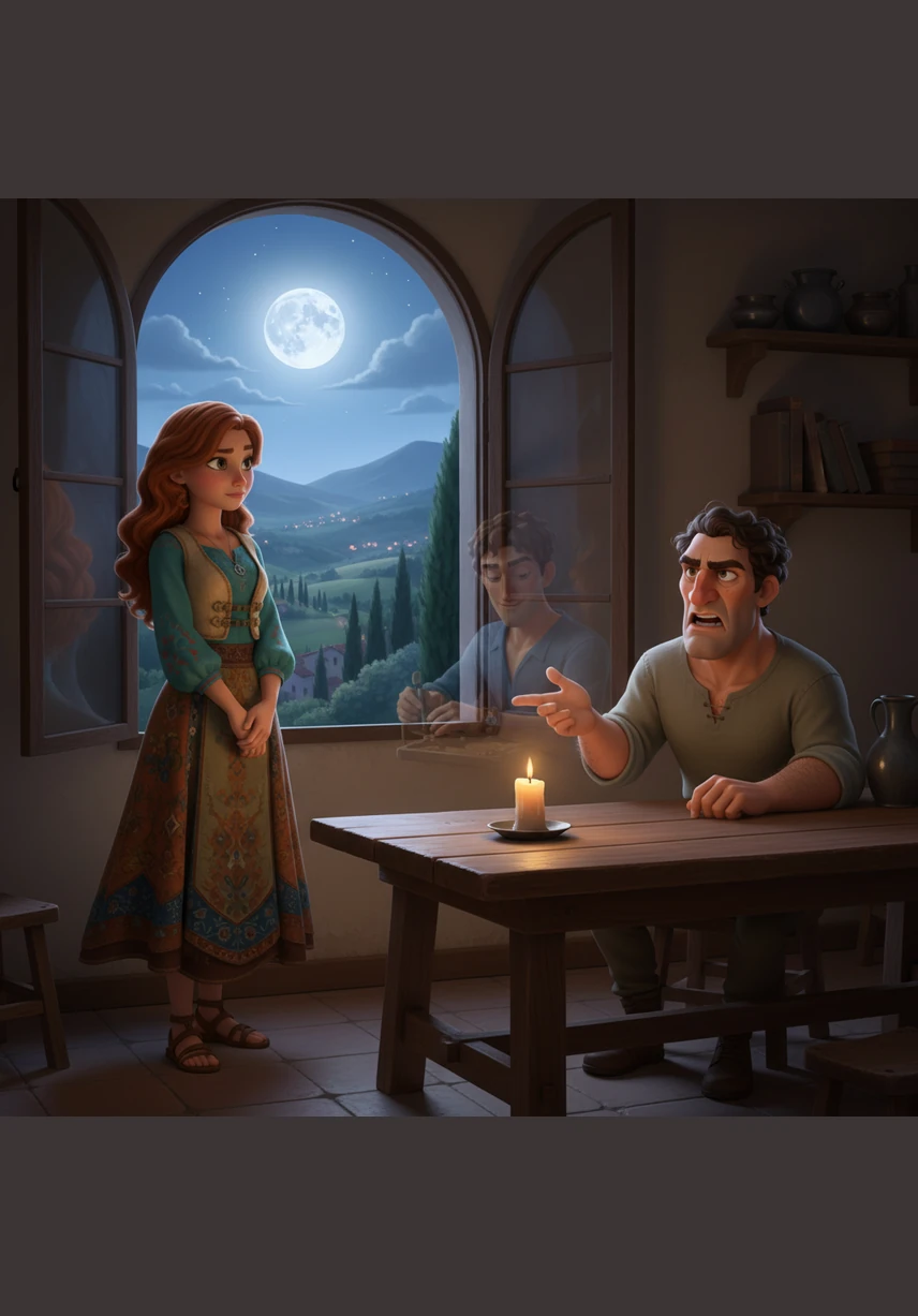 Back at the family villa, Sofia’s brother Marco speaks of the rivals with bitterness, warning her to stay far away from the 'heartless' Alessandro. Sofia listens in silence, her mind wandering back to the man in the shed and the way his hands moved with such care. The weight of her family’s expectations begins to feel like a cage as she stares out at the moonlit valley.