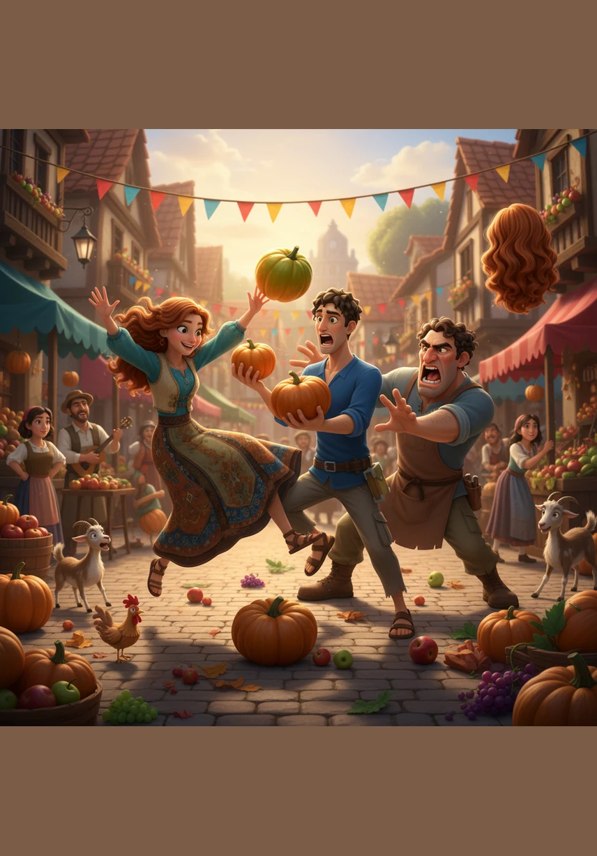 During the village’s annual harvest festival, the town square is alive with music, laughter, and the scent of roasting chestnuts. Sofia and Alessandro are unexpectedly paired together for a traditional folk dance, their hands meeting for the first time. The world around them blurs into a whirl of color and sound as they move in perfect, silent rhythm, the animosity between them melting into something much more dangerous.