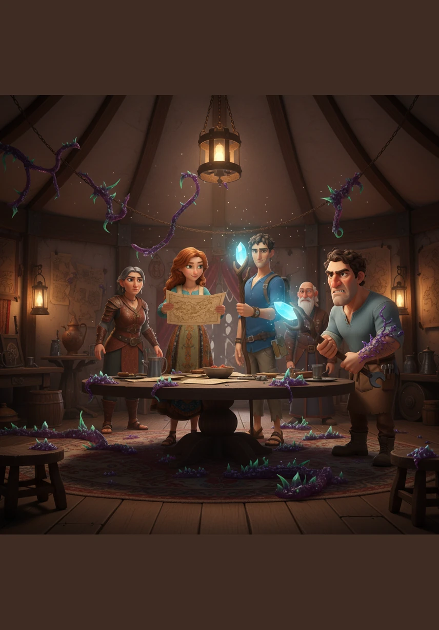 A devastating blight begins to spread through the valley, threatening the entire season’s harvest for both families. Sofia finds Alessandro working tirelessly by candlelight, his face etched with exhaustion as he searches for a cure in ancient botanical texts. She offers her artistic eye to help him document the patterns of the disease, forming an uneasy but necessary alliance in the shadows.