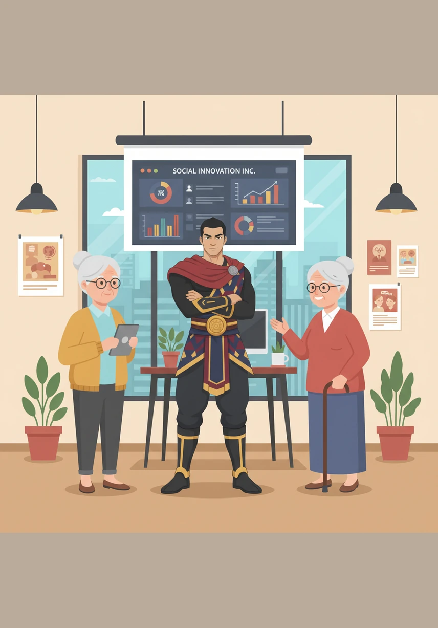 Tepat di usia dua puluh lima tahun, Bima berhasil meluncurkan sebuah perusahaan sosial yang inovatif untuk membantu pemberdayaan masyarakat kecil. Ia berdiri dengan gagah di kantornya yang modern namun tetap sederhana, melihat visi masa kecilnya kini menjadi kenyataan yang mampu menolong ribuan orang.