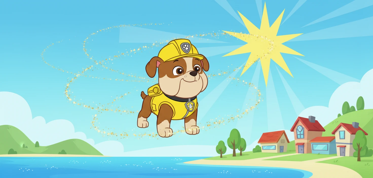 W słoneczny dzień w Zatoce Przygód, Rubble, w swoim charakterystycznym żółtym kasku, marzył o wielkiej przygodzie. Zawsze chciał być gwiazdą, a jego marzenia miały się spełnić w zaskakujący sposób. Nagle, pojawiła się niesamowita szansa!