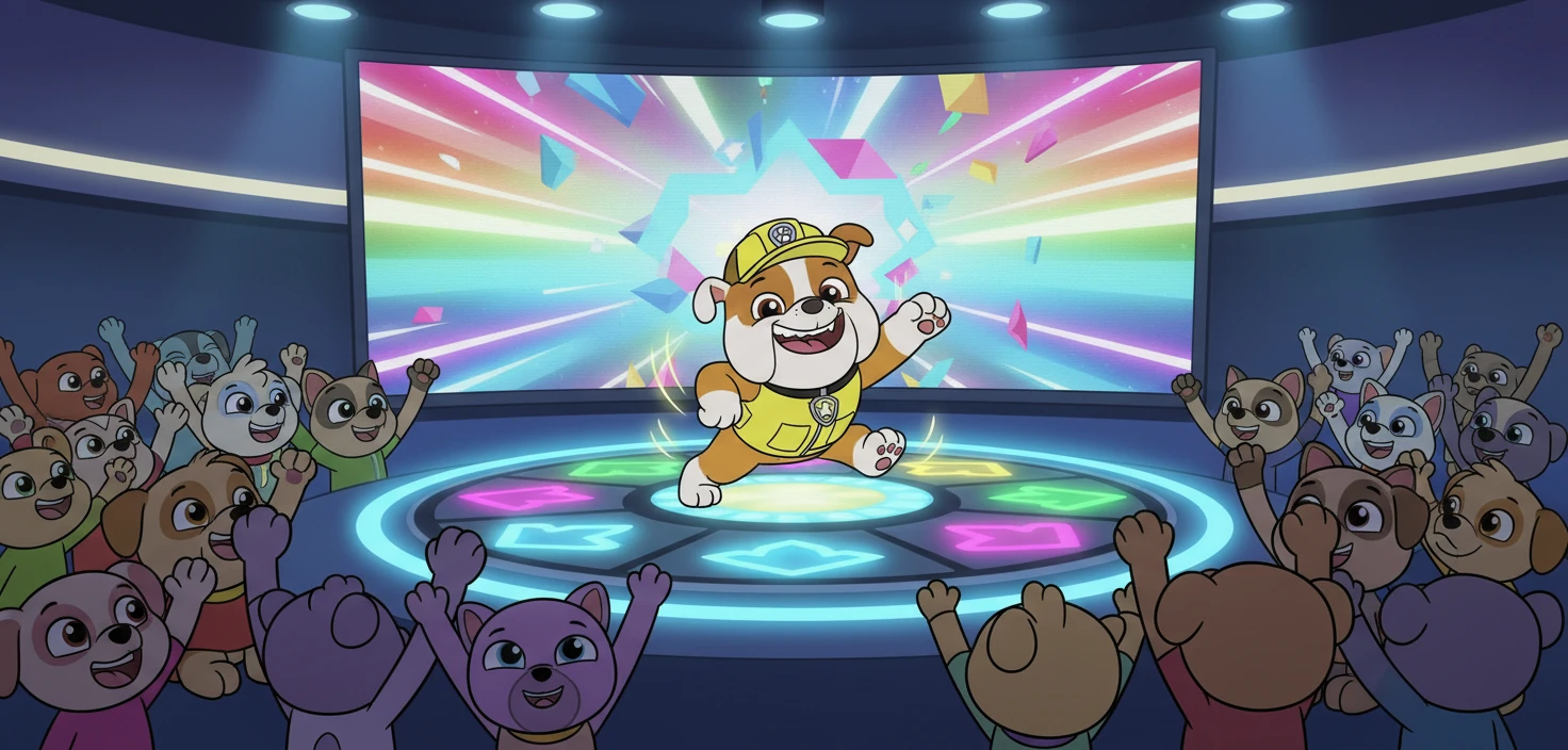 Rubble, jako Jan Pirowski, tańczył na scenie Stepmania Show z wielką radością. Jego ruchy były energiczne i pełne pasji. Publiczność szalała z zachwytu.