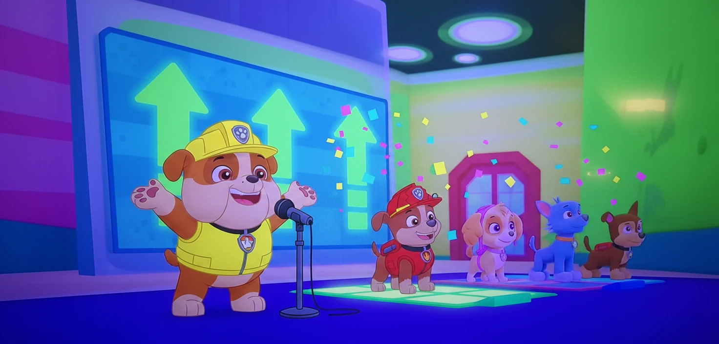 Rubble, jako Jan Pirowski, prowadził konkurs taneczny w Stepmania Show. Uczestnicy dali z siebie wszystko, a Rubble kibicował im z całych sił.