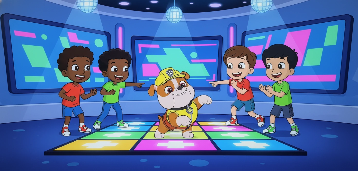 Rubble, jako Jan Pirowski, tańczył z dziećmi na Stepmania Show. Ich radość była bezcenna.