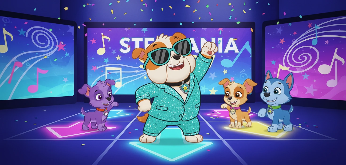 Zuma, jako Malwina Wędzikowska, uczyła dzieci kroków tanecznych w Stepmania Show. Wszyscy świetnie się bawili.