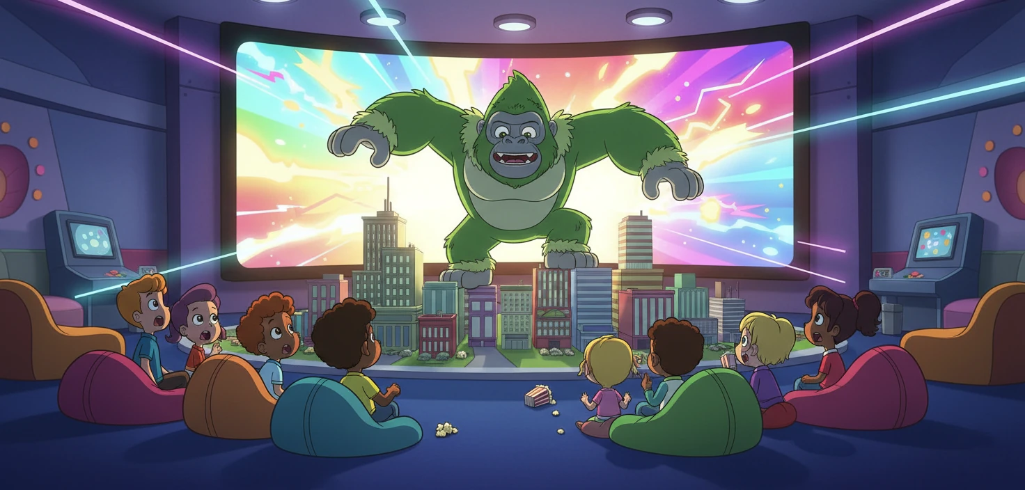 Rocky, jako King Kong-Godzilla, pokazywał dzieciom efekty specjalne w Superkino. Dzieci były pod wrażeniem.