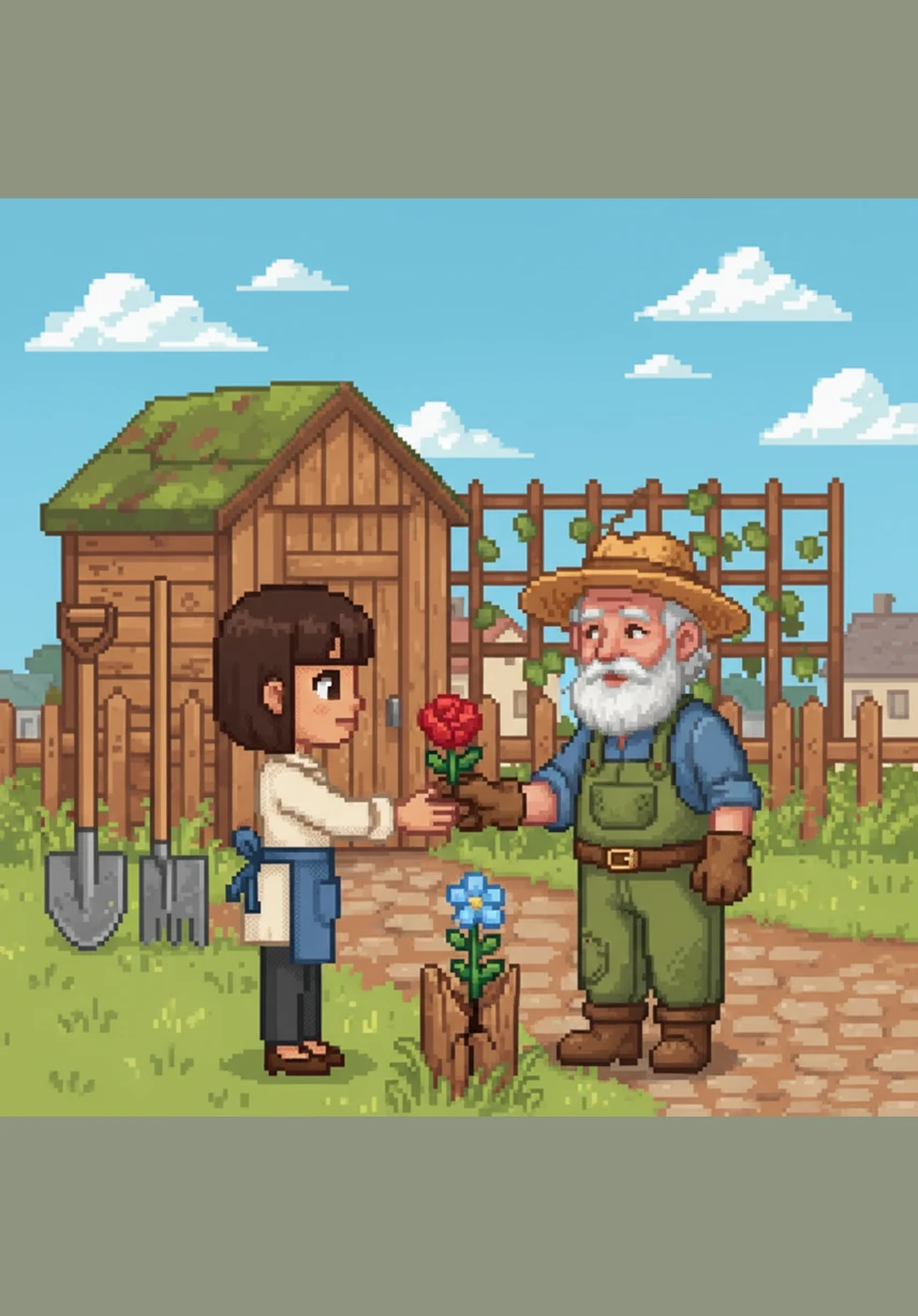 Mia finds a dusty, empty storefront at the edge of a quiet town and decides it is the perfect place for her dream. She hangs a bright wooden sign above the door that reads Mia's Flipbook Boutique.