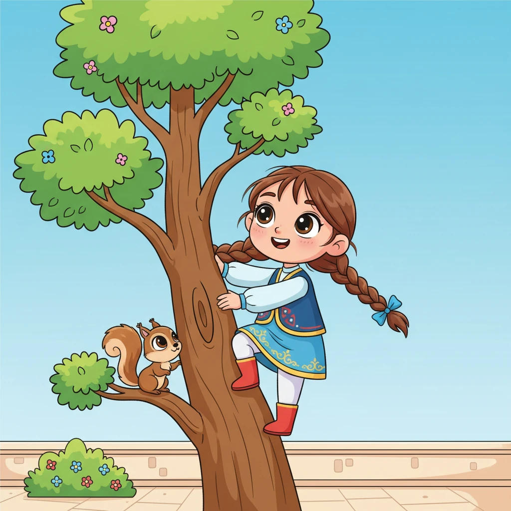 Ханшайым Айгүл өте батыл әрі шытырман оқиғаны сүйетін қыз еді. Ол әрқашан сарай ауласын аралап, биік ағаштарға өрмелеп, құстармен сырласуды ұнататын. Оның еркелейтін серігі, сүйкімді кішкентай тиін, оның әр қадамын бақылап жүретін.