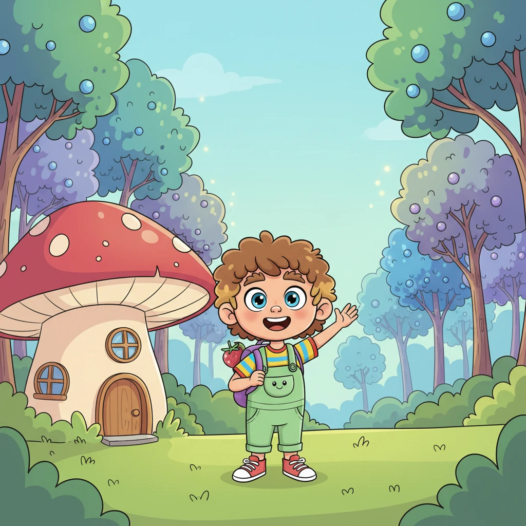 With a determined nod and a cheerful squeak, Pip decided to venture into the Sparkleberry Forest, known for its glowing trees and mysterious whispers. Pip packed a tiny backpack with a juicy berry and a shiny button, then waved goodbye to their cozy mushroom home, ready for adventure.