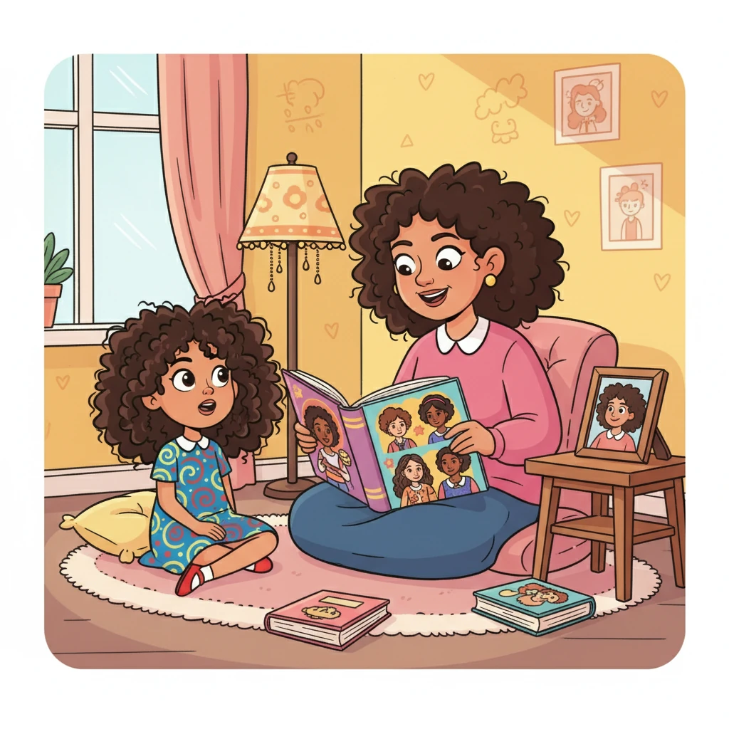 Manon lui raconta des histoires de femmes fortes et belles, aux cheveux bouclés, qui avaient changé le monde. Elle lui montra des photos de ses propres boucles quand elle était jeune, pleines de vie et de joie.