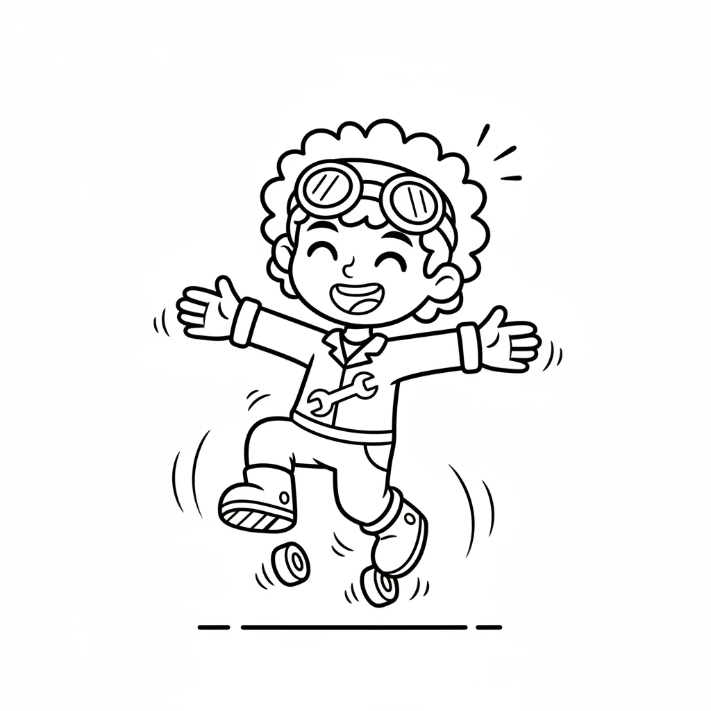 One sunny morning, Sparky wiggled his wheels and felt a strange lift. To his surprise, he floated a tiny bit off the ground! He giggled, realizing he could fly.