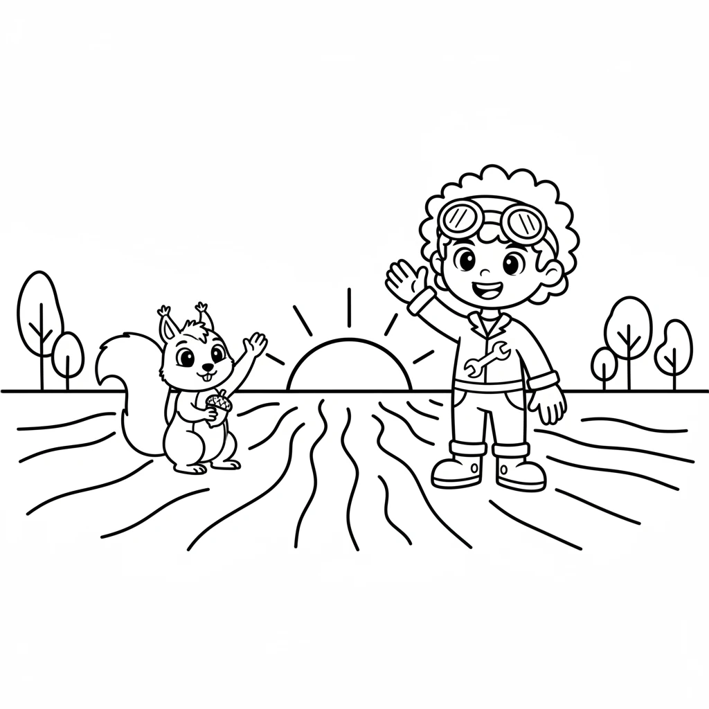 As the sun began to set, Sparky and the squirrel waved goodbye. They promised to have many more magical adventures tomorrow, ready for new discoveries.