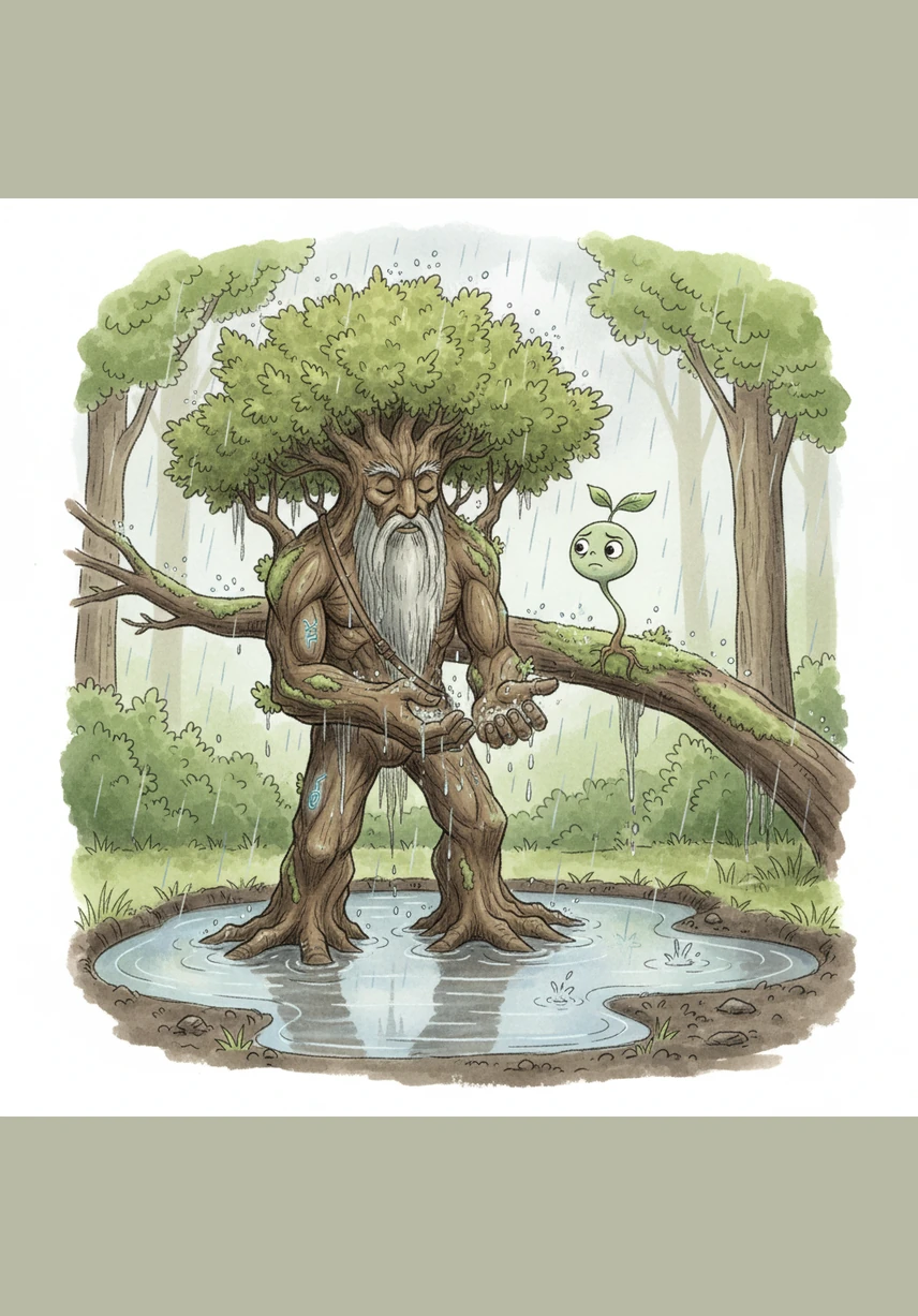 When a gentle spring rain began to fall, Pip complained that the puddles were too deep for a little tree like him. Barnaby showed him how to catch the silver droplets and listen to the rhythmic heartbeat of the thirsty earth.