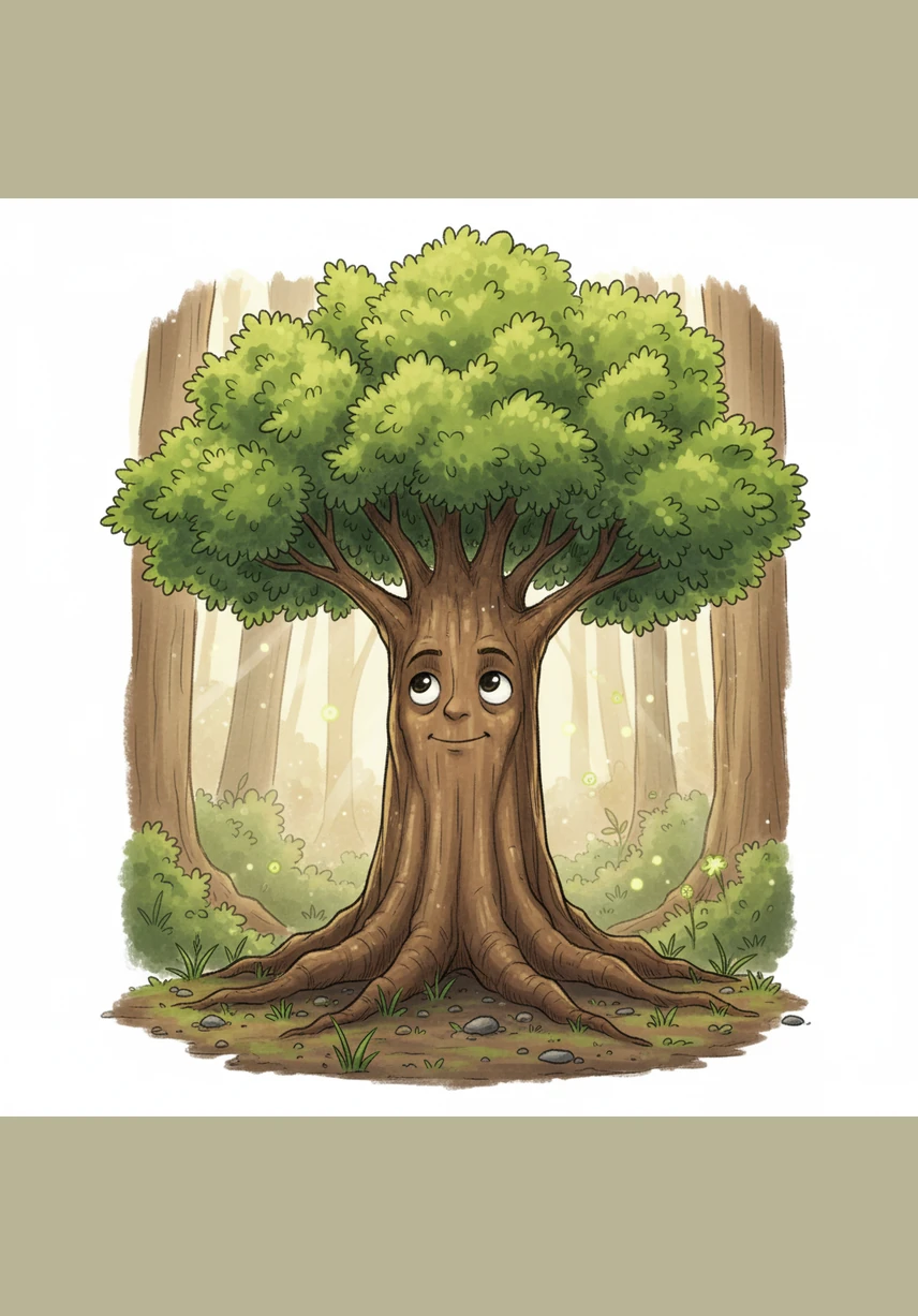 Now a sturdy young tree, Pip looked down at a tiny green sprout poking through the soil at his feet. With a gentle rustle of his leaves, he shared the secret he had learned: growing slowly is the most beautiful adventure of all.