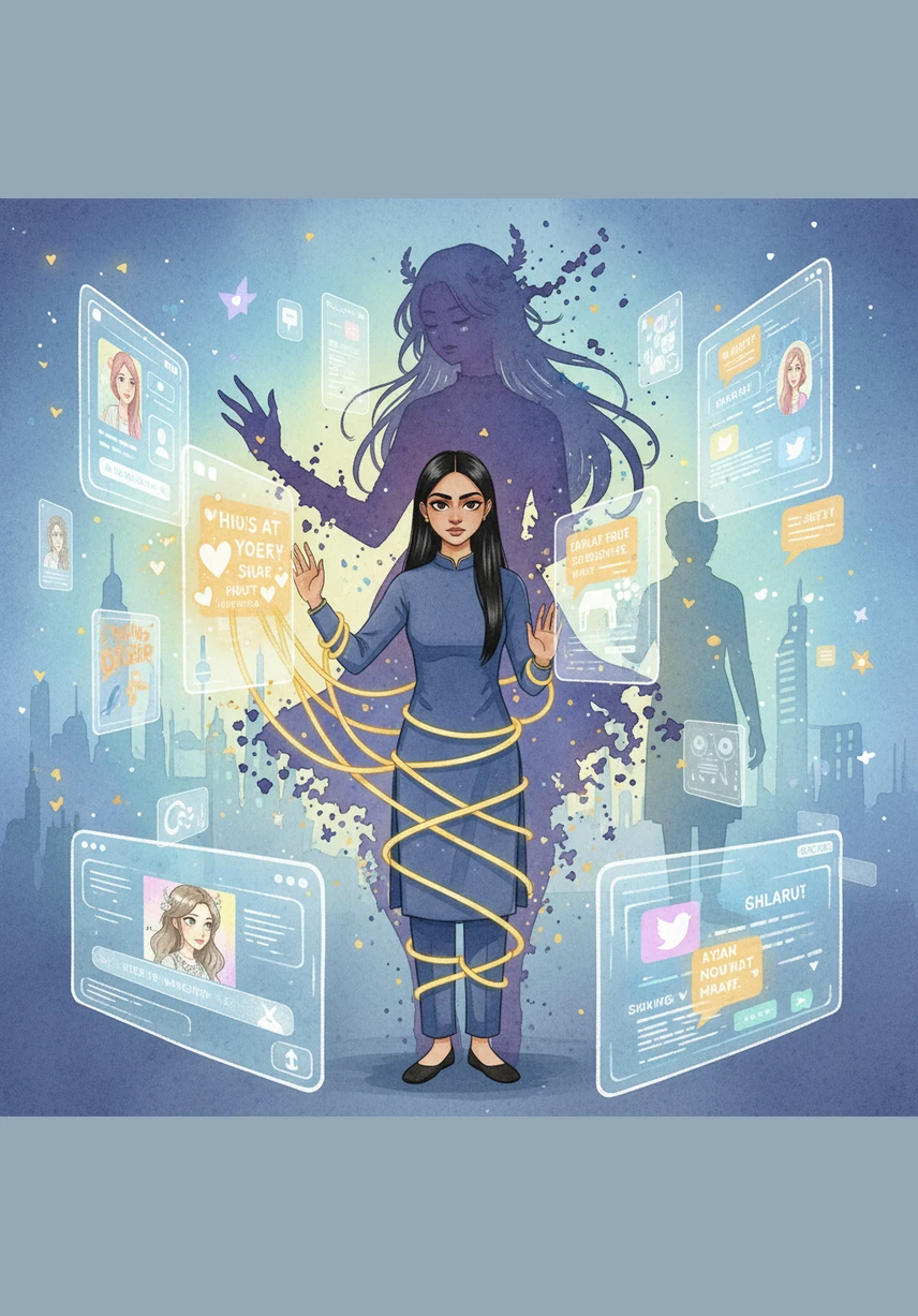 Trapped in a digital maze, Harnoor feels her identity slipping away under the pressure of a second, more controlling shadow. She navigates a world of screens and demands, mistaking the weight of being used for the warmth of being loved.