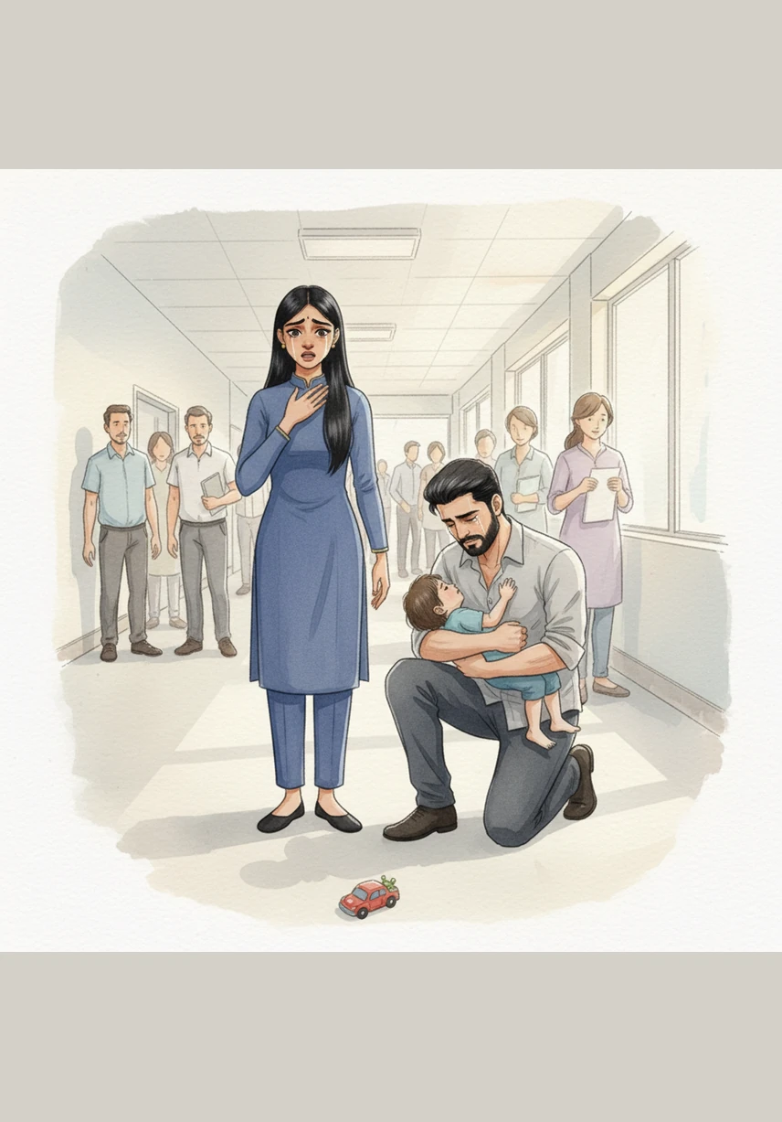 The hope shatters when Sheij looks at Harnoor with the eyes of a stranger, remembering the old story but forgetting the girl. Harnoor stands frozen as her childhood friend walks away, leaving her as a ghost in a crowded corridor.