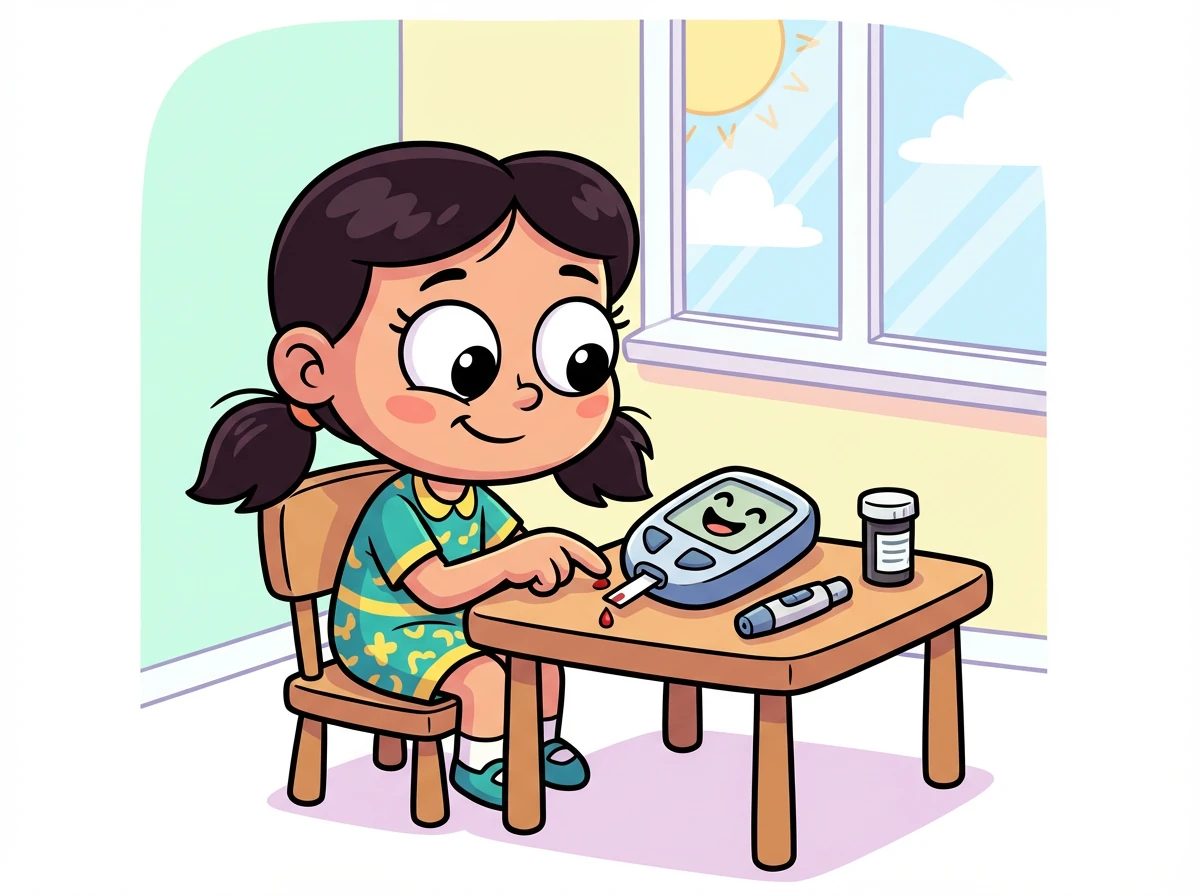 تعلمت سبيكة كيفية قياس مستوى السكر في الدم باستخدام جهاز خاص. كانت تقوم بذلك بانتظام لمراقبة صحتها.