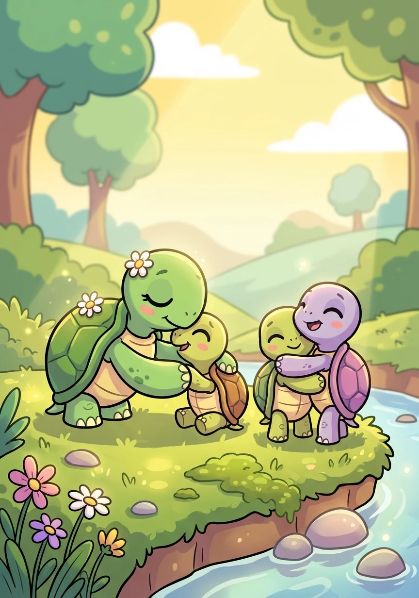 Desde ese día, Carmela y las otras tortugas aprendieron una valiosa lección: la humildad es más importante que el orgullo, y la valentía puede encontrarse incluso en los corazones más pequeños y temerosos.