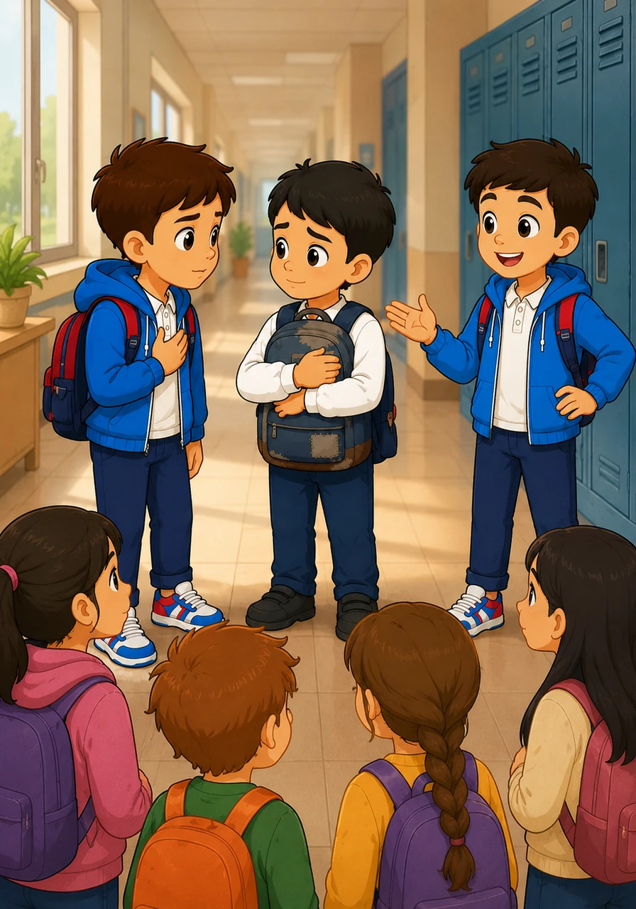 One of the boys who had been teasing Sanzhar earlier came over during the break to apologize for his unkind words. Aidar explained to the group that school is much more fun when everyone feels included and respected by their peers.