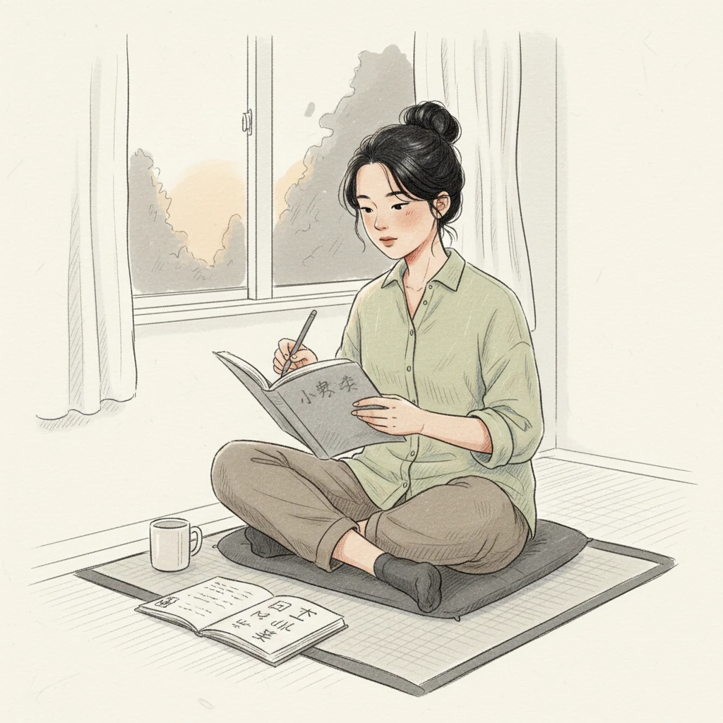 无论是清晨还是夜晚，小雅每天都会抽出时间学习日语，哪怕只有短短的十分钟。她明白，持之以恒才是通往成功的关键。每一天的坚持，都让她离梦想更近一步。