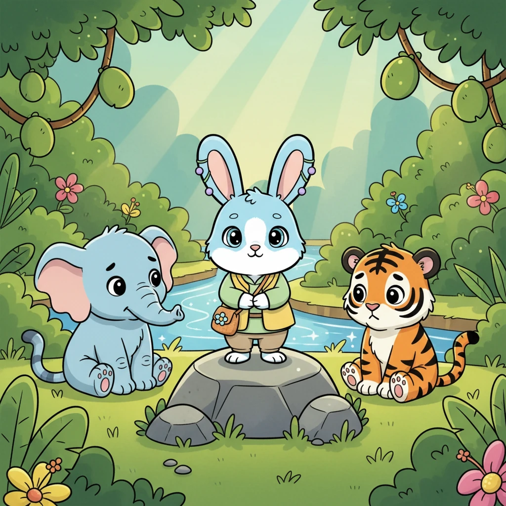 Ellie and Rory, embarrassed by their earlier anger, considered Rosie's thoughtful words. They realized that calm cooperation was far better than noisy confrontation. From that day on, whenever a problem arose, the jungle animals would first look for Rosie, knowing her peaceful wisdom was the strongest solution of all.
