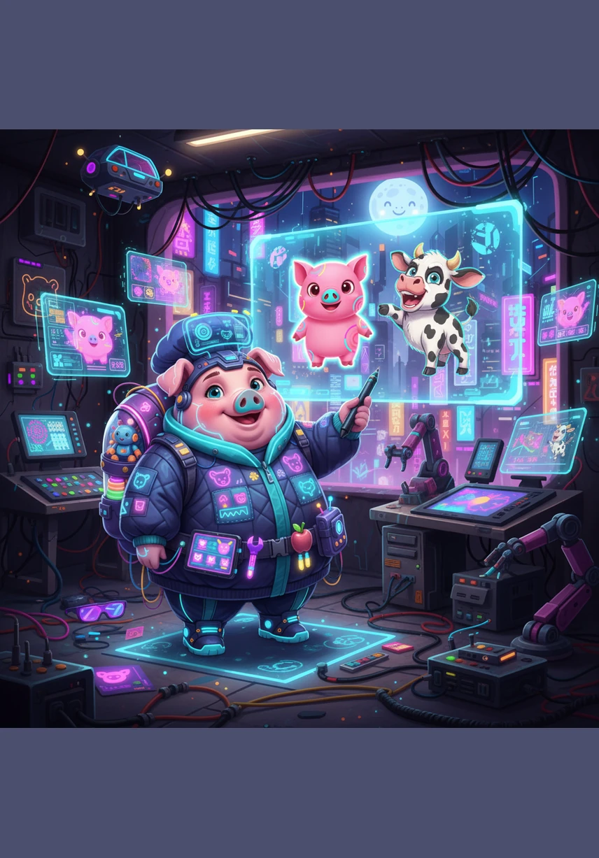 Beibei painted a wonderful picture of himself, filled with bright colors and happy, energetic swirls. He realized that it did not matter if his drawings looked like clouds, because his art was unique and special, just like him.