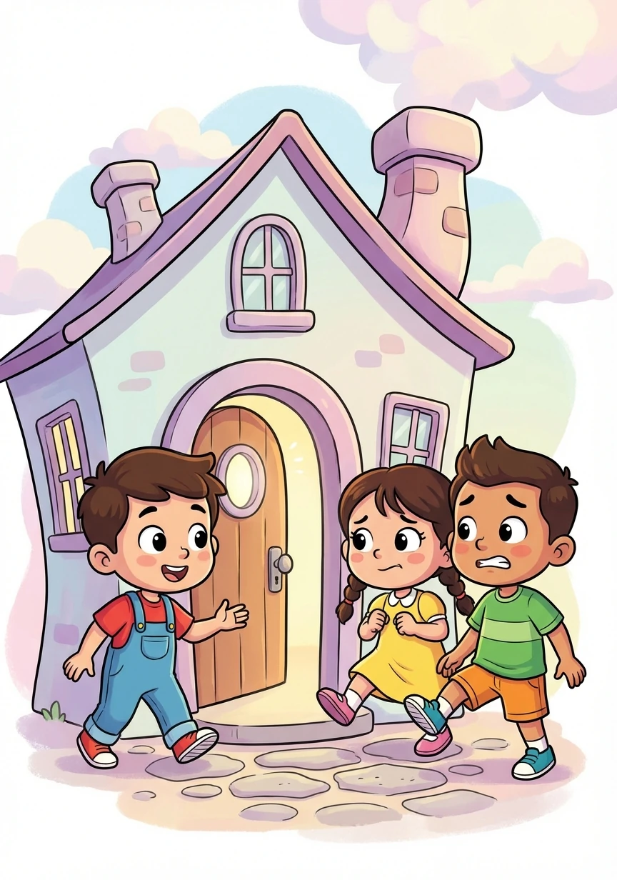 “Apa kata kita masuk?” tanya Aiman. Aisyah dan Iqbal saling berpandangan. Walaupun takut, mereka berani mencuba. Mereka melangkah masuk bersama-sama.