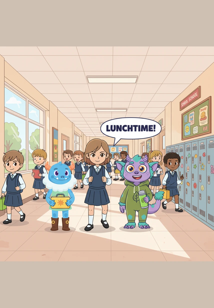 The school bell rang with a loud ding, and children burst through the doors ready for their midday meal. Charlotte’s friend Ella opened her lunch box and cried out in confusion when she saw a giant bite mark in her roll.