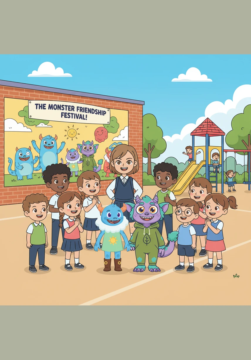 The monster shyly introduced herself as Zara, and the initial fear turned into joy as the children welcomed her. Now, every day at lunch and recess, Charlotte and all her friends have the best time playing together with Zara.