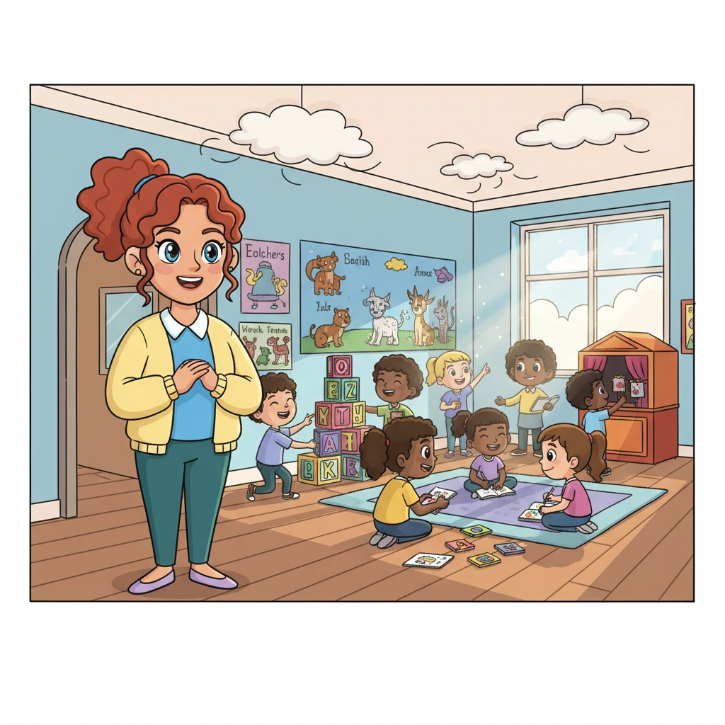 Professor Pip watches her bustling classroom, her heart full. Her students are not just learning English; they are exploring, creating, and having the time of their lives. She knows her 21st-century classroom is a place where every word sparks wonder.
