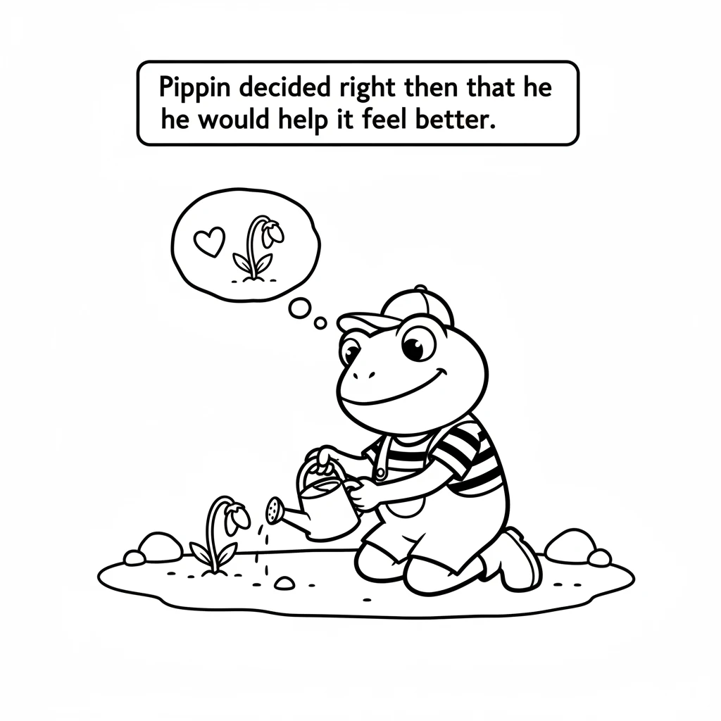 Pippin's heart felt a little tug. He knew just how that tiny flower felt. He decided right then that he would help it feel better.