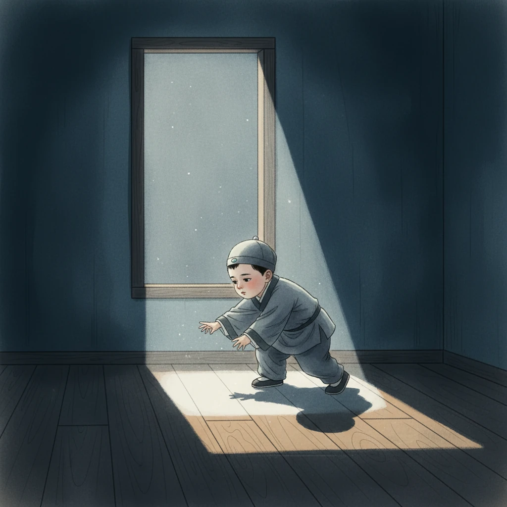 皎洁的月光穿透窗棂,洒在屋内的木地板上,像铺了一层薄薄的霜。小李白伸出手,想去触摸那冰凉的光辉。