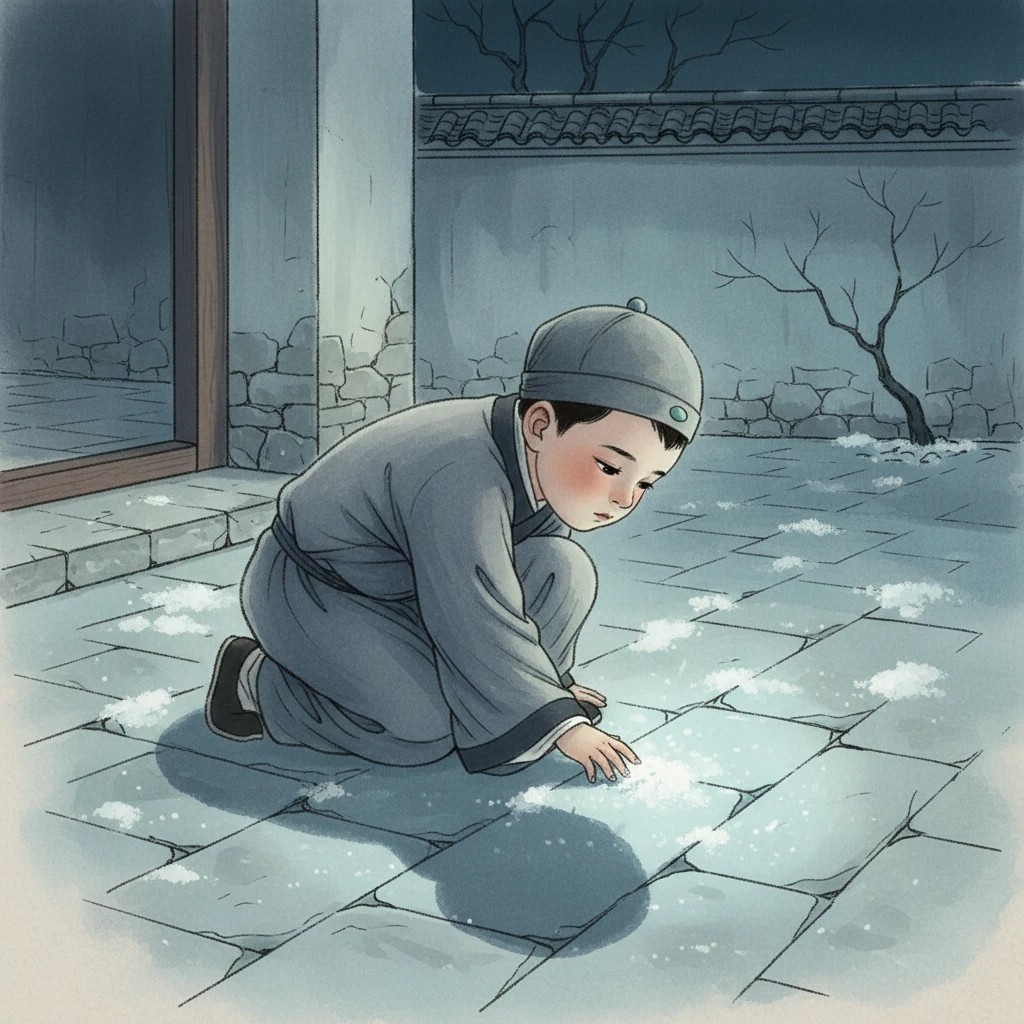 小李白低下头,看到月光映照在地上,像一片霜。他想起了冬天的早晨,白色的霜花覆盖着大地。